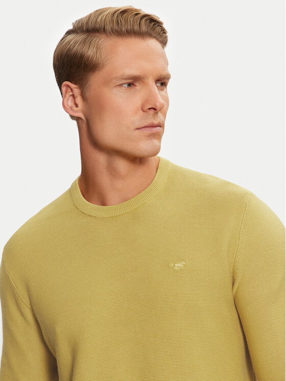 Mustang Mustang Sweter Elliot 1015472 Żółty Regular Fit