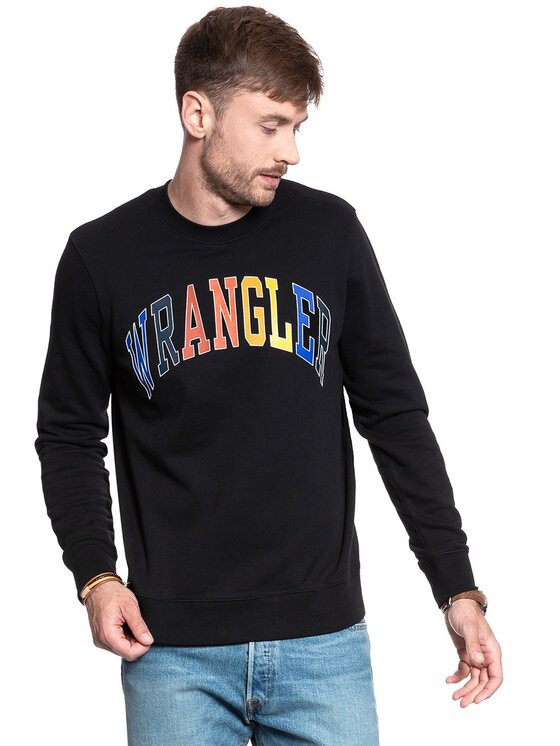 Wrangler Wrangler Bluza LOGO SWEAT Czarny Regular Fit