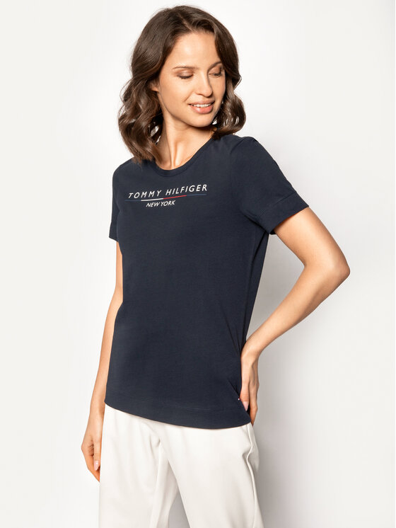 Tommy Hilfiger Tommy Hilfiger T-särk Christa WW0WW25603 Tumesinine Regular Fit