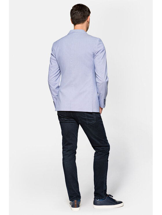 Lancerto Lancerto Marynarka Mexicana Błękitny Slim Fit