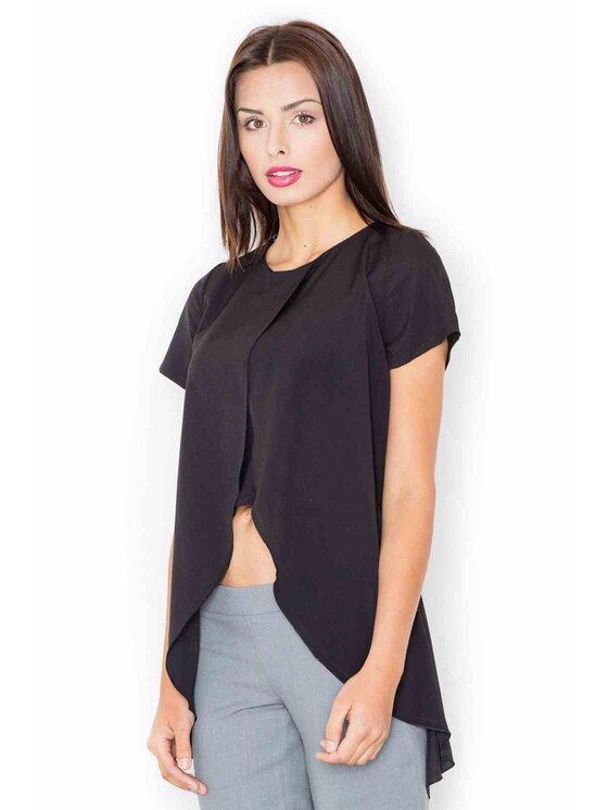 FIGL FIGL Bluzka M465 Czarny Regular Fit