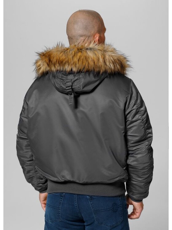 PITBULL PITBULL Kurtka zimowa Harvest Szary Regular Fit