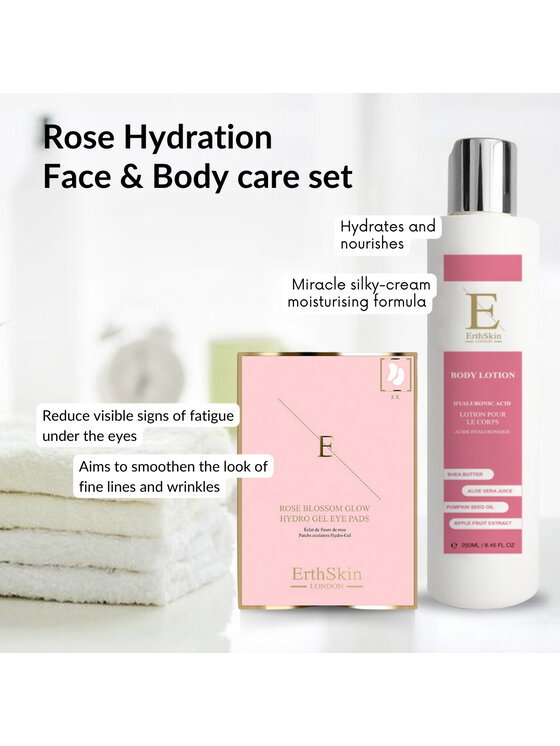 Erthskin London Erthskin London Balsam do ciała Kwas Hialuronowy + Kolagen + Hydro-Żelowe płatki pod oczy Rose Blossom Balsam do ciała