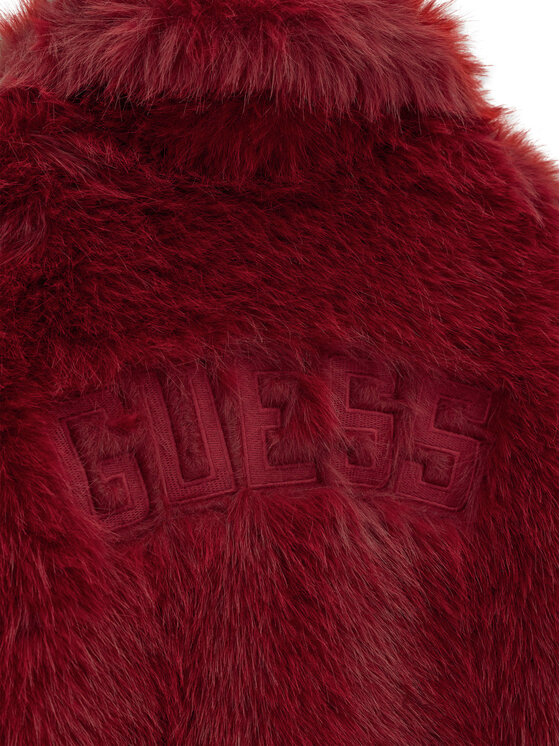 Guess Guess Pelzmantel J6BL06 W3998 Dunkelrot Regular Fit