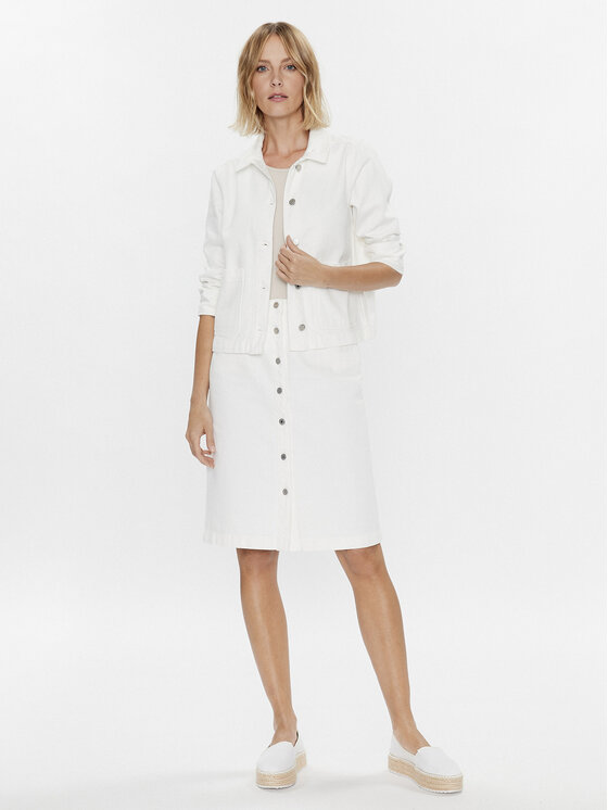 Tommy Hilfiger Tommy Hilfiger Džinsinė striukė WW0WW37625 Balta Regular Fit