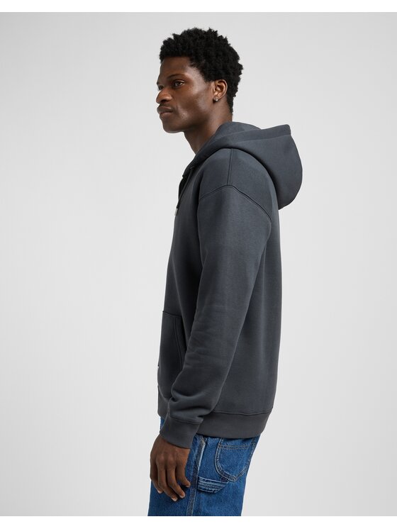 Lee Lee Bluza Full Zip Hoodie Szary Regular Fit