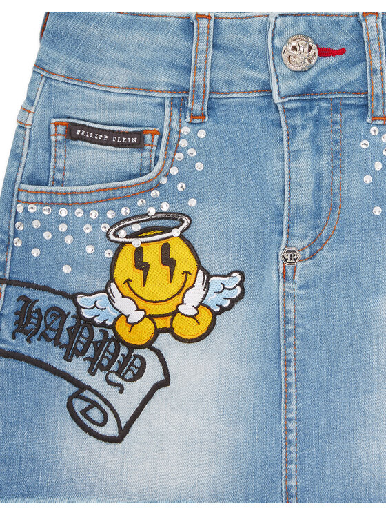 PHILIPP PLEIN PHILIPP PLEIN Gonna di jeans 20163 Celeste Comfort Fit