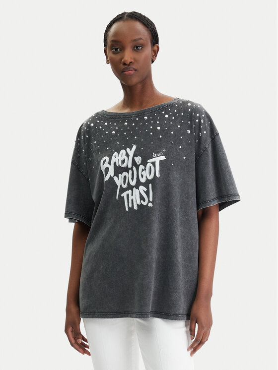 Liu Jo Tricou WA6131 J3868 Gri Regular Fit