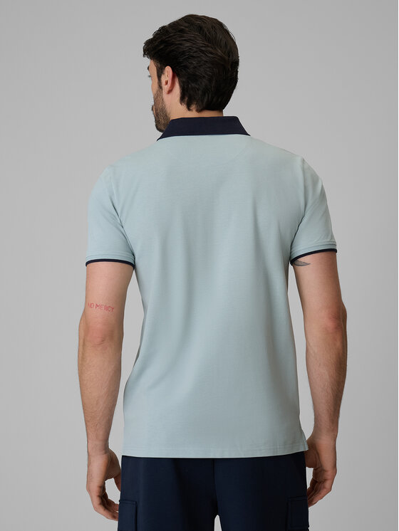 4F 4F Polo COMMERCIAL Turkusowy Regular Fit