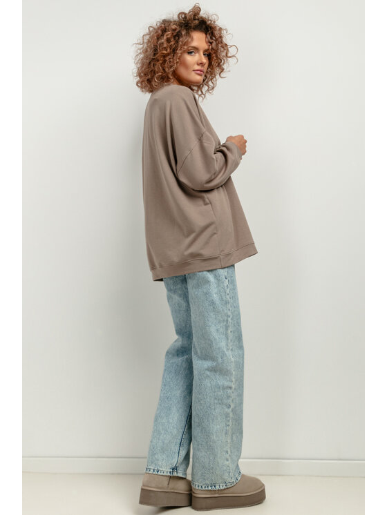 Tessita Tessita Mikina T417/6/XS-S Hnědá Oversize