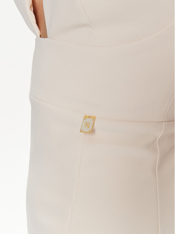 Elisabetta Franchi Elisabetta Franchi Sukienka koktajlowa AB-514-41E2-V300 Beżowy Slim Fit