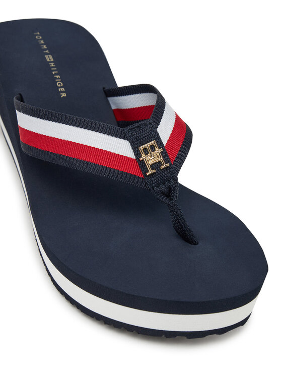 Tommy Hilfiger Tommy Hilfiger Flip-flops Th Corporate Wedge Beach Sandal FW0FW08520 Sötétkék