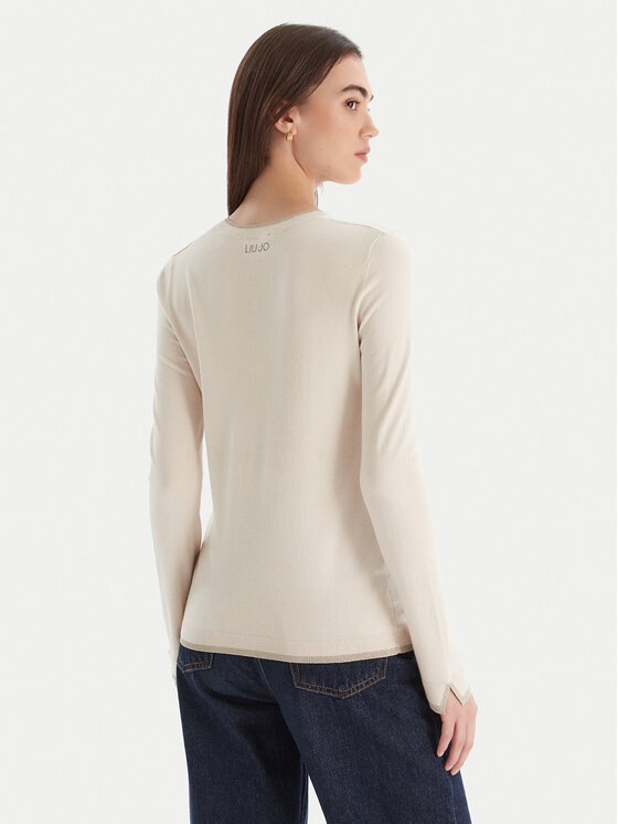 Liu Jo Liu Jo Pullover MF5226 MS49I Écru Regular Fit