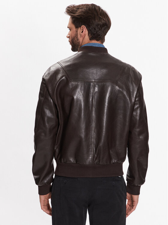 Trussardi Trussardi Lederjacke 52S00865 Braun Regular Fit