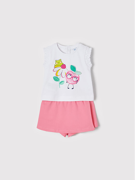 Mayoral Mayoral Set T-Shirt und Sportshorts 1241 Weiß Regular Fit