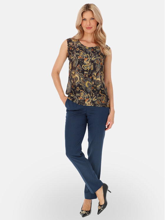 Potis & Verso Potis & Verso Bluzka Franka Granatowy Regular Fit