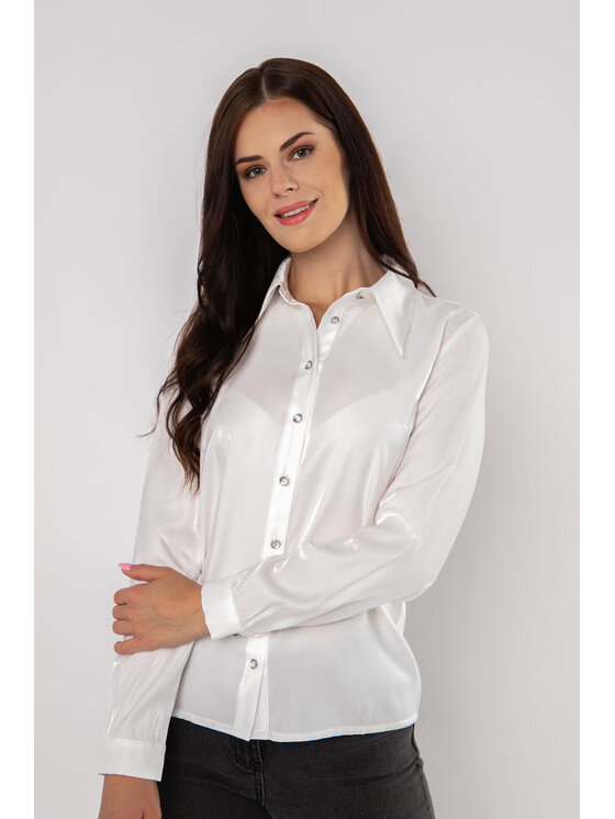 QUIOSQUE QUIOSQUE Blúzka AIVA BLOUSE Biela Regular Fit
