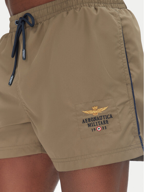 Aeronautica Militare Aeronautica Militare Pantaloni scurți pentru înot 251BW223CT2967 Kaki Regular Fit