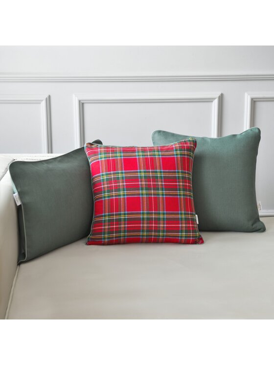 Roseberry Home Roseberry Home Poszewka dekoracyjna Red Tartan Czerwony