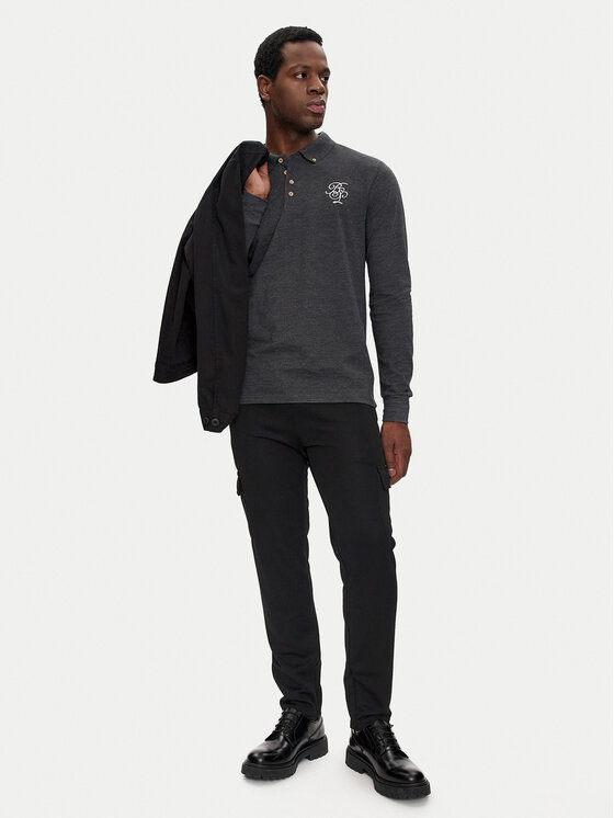 Brave Soul Brave Soul Тениска с яка и копчета MLT-412KLAY Сив Regular Fit