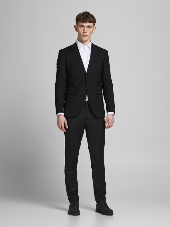 Jack&Jones Obleka Franco 12181339 Črna Super Slim Fit