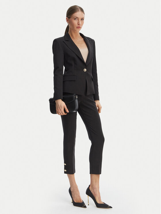 Rinascimento Rinascimento Bavlnené nohavice CFC0128641003 Čierna Slim Fit