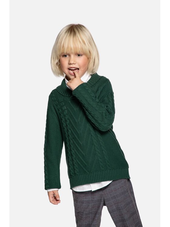 Coccodrillo Coccodrillo Sweter ZC3172101CBK-011 Zielony Regular Fit
