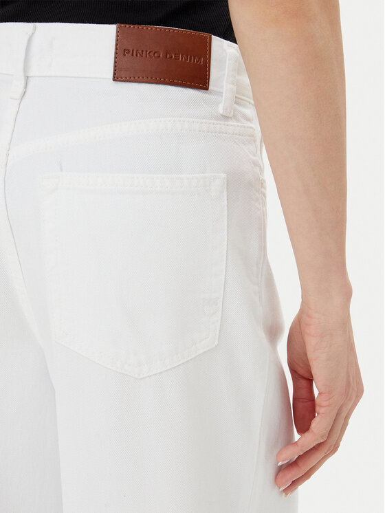 PINKO PINKO Jeans hlače 104601 A2DO Bela Relaxed Fit