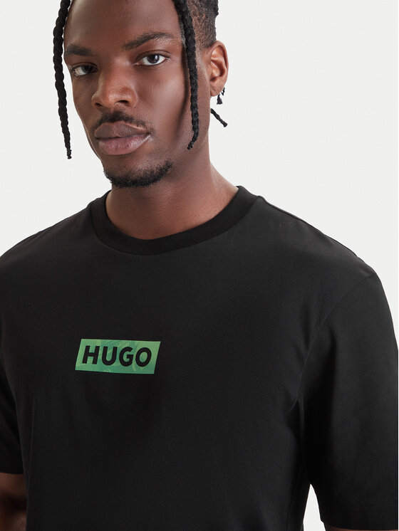 HUGO HUGO Marškinėliai Nufotee 50560048 Juoda Regular Fit