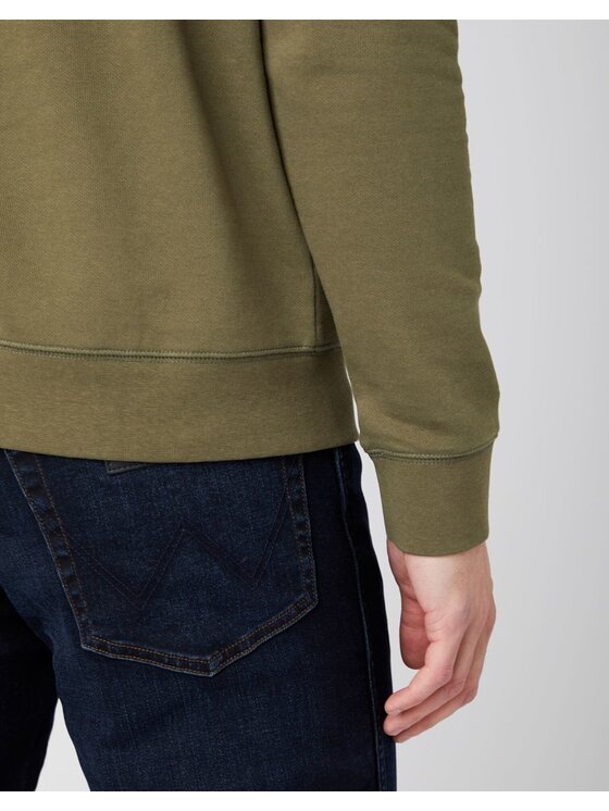 Wrangler Wrangler Bluza CREW SWEAT Zielony Regular Fit