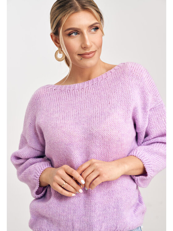 FIGL FIGL Svetr M993 Fialová Regular Fit