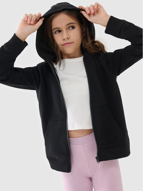 4F 4F Mikina 4FJWSS25TSWSF1706-20S Čierna Regular Fit