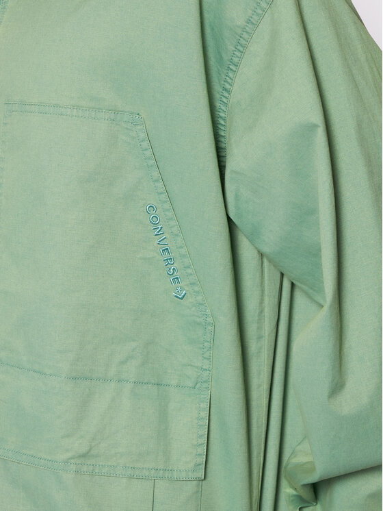 Converse Converse Kurtka przejściowa Double Pocket 10021097-A03 Zielony Regular Fit
