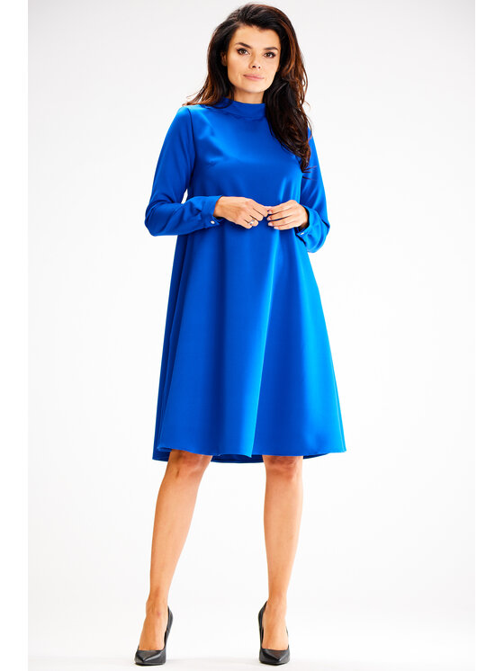 Awama Awama Každodenné šaty A599 Modrá Basic Fit