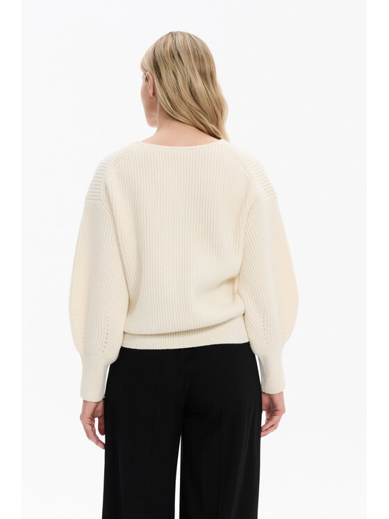 Deni Cler Milano Deni Cler Milano Sweter T-DC-S461-F5-90-11-1 Kremowy Loose Fit