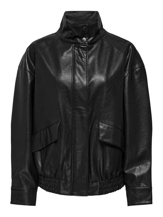 ONLY ONLY Dirbtinės odos striukė Julia 15373024 Juoda Loose Fit