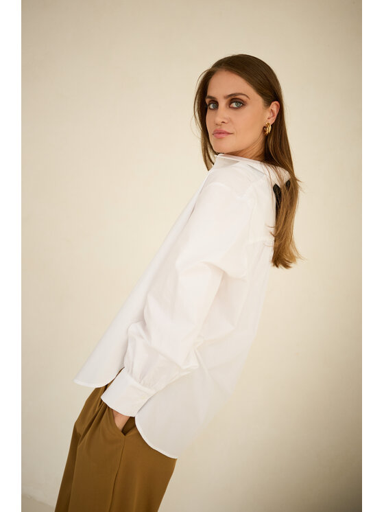 Entelier Entelier Koszula oversize Biały Oversize