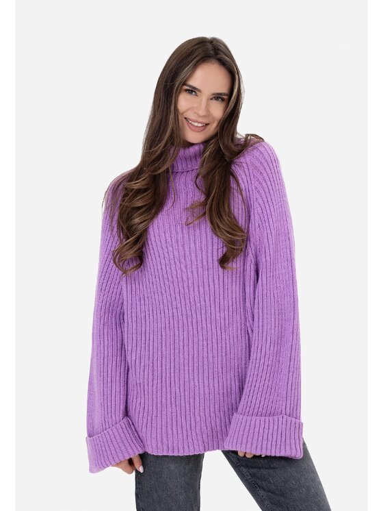 LAURELLA LAURELLA Sveter Laurella 6TU020701 Fialová Regular Fit
