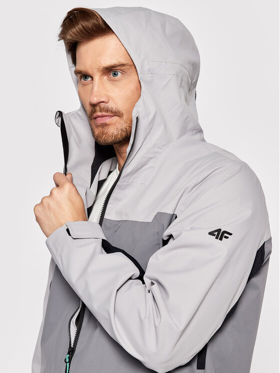 4F 4F Kurtka przeciwdeszczowa H4L22-KUM060 Szary Regular Fit