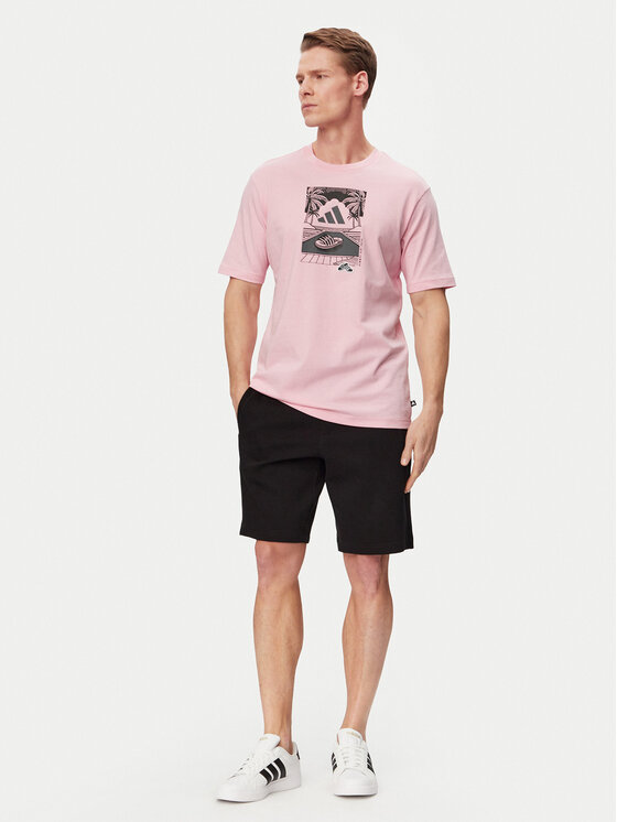 adidas adidas T-Shirt Summer Slides Graphic KG5393 Różowy Regular Fit