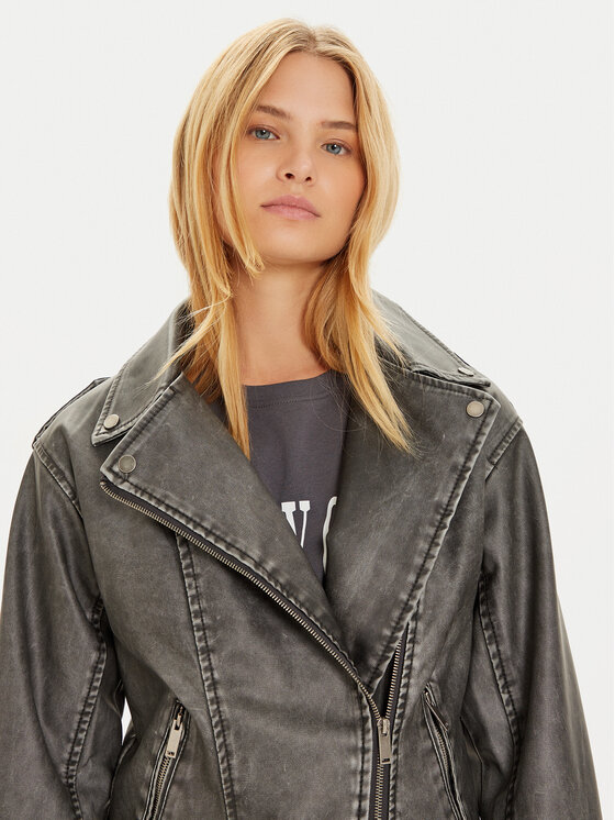 Brave Soul Brave Soul Giacca in similpelle LJK-JOSIANE Nero Regular Fit