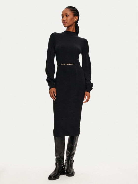 TWINSET TWINSET Strickkleid 242TP3591 Schwarz Slim Fit