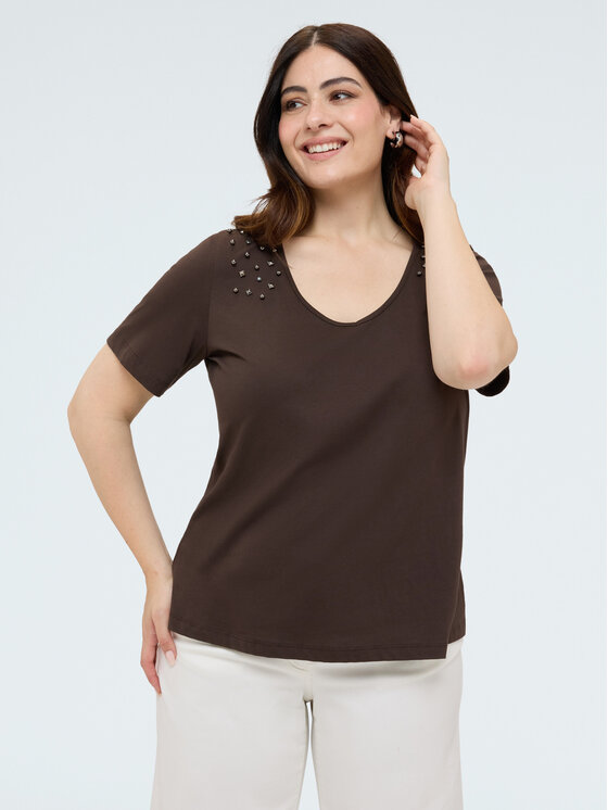 Fiorella Rubino Fiorella Rubino T-shirt G025L009550N022 Marrone Regular Fit