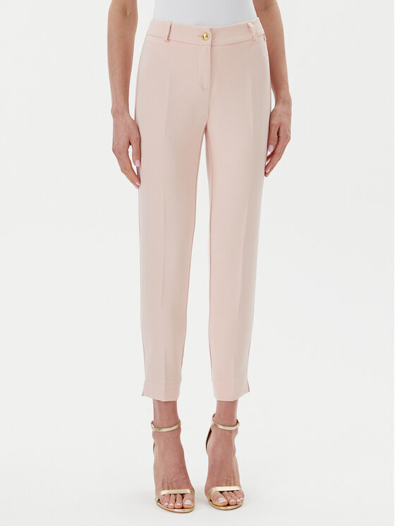 Maryley Maryley Kalhoty z materiálu 25EB52Z/M24/43PY Růžová Regular Fit