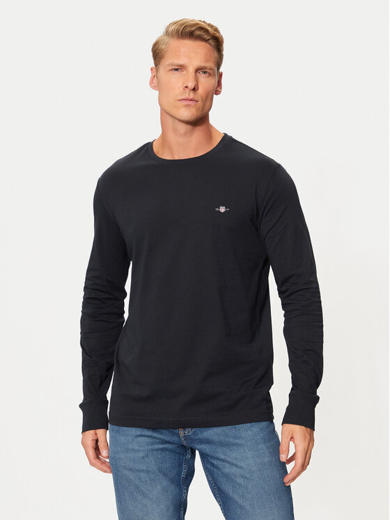 Gant Longsleeve krekls 2004063 Melns Regular Fit