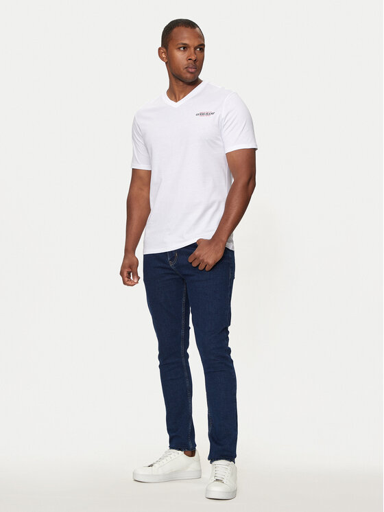 Guess Jeans Guess Jeans T-Shirt M4YI50 K8HM0 Bílá Regular Fit
