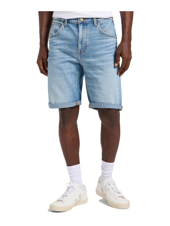 Lee Lee Szorty jeansowe 112363706 Niebieski Regular Fit