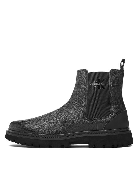 Calvin Klein Jeans Calvin Klein Jeans Μποτάκια με λάστιχο Eva Mid Chelsea Boot Lth YM0YM00750 Μαύρο