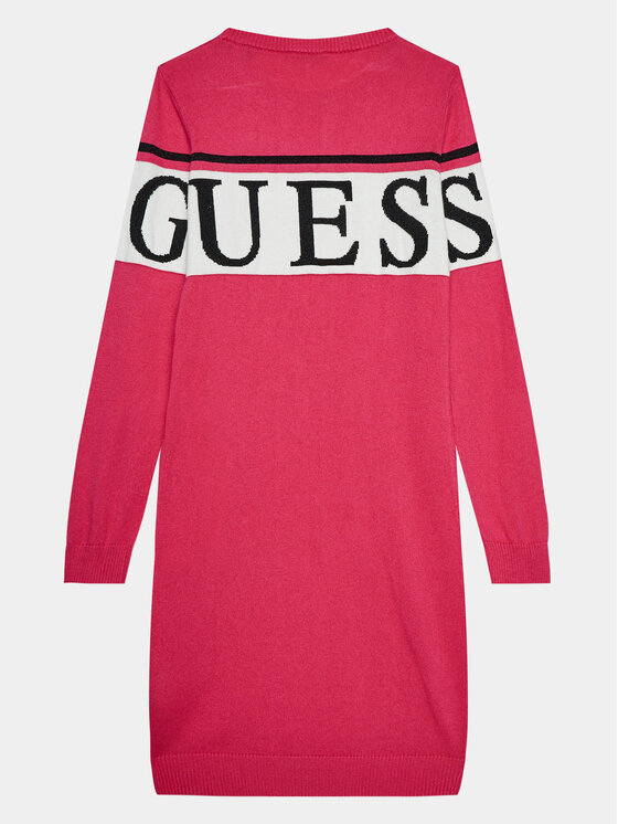 Guess Guess Sukienka dzianinowa J3BK16 Z38B0 Różowy Regular Fit