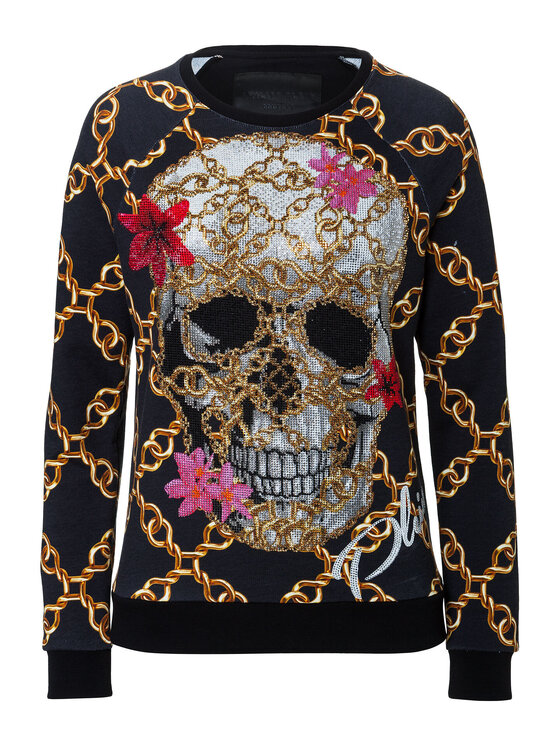 PHILIPP PLEIN PHILIPP PLEIN Bluza 30848 Czarny Regular Fit